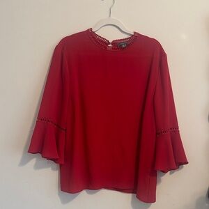 Primark Red Blouse with Bell Sleeves